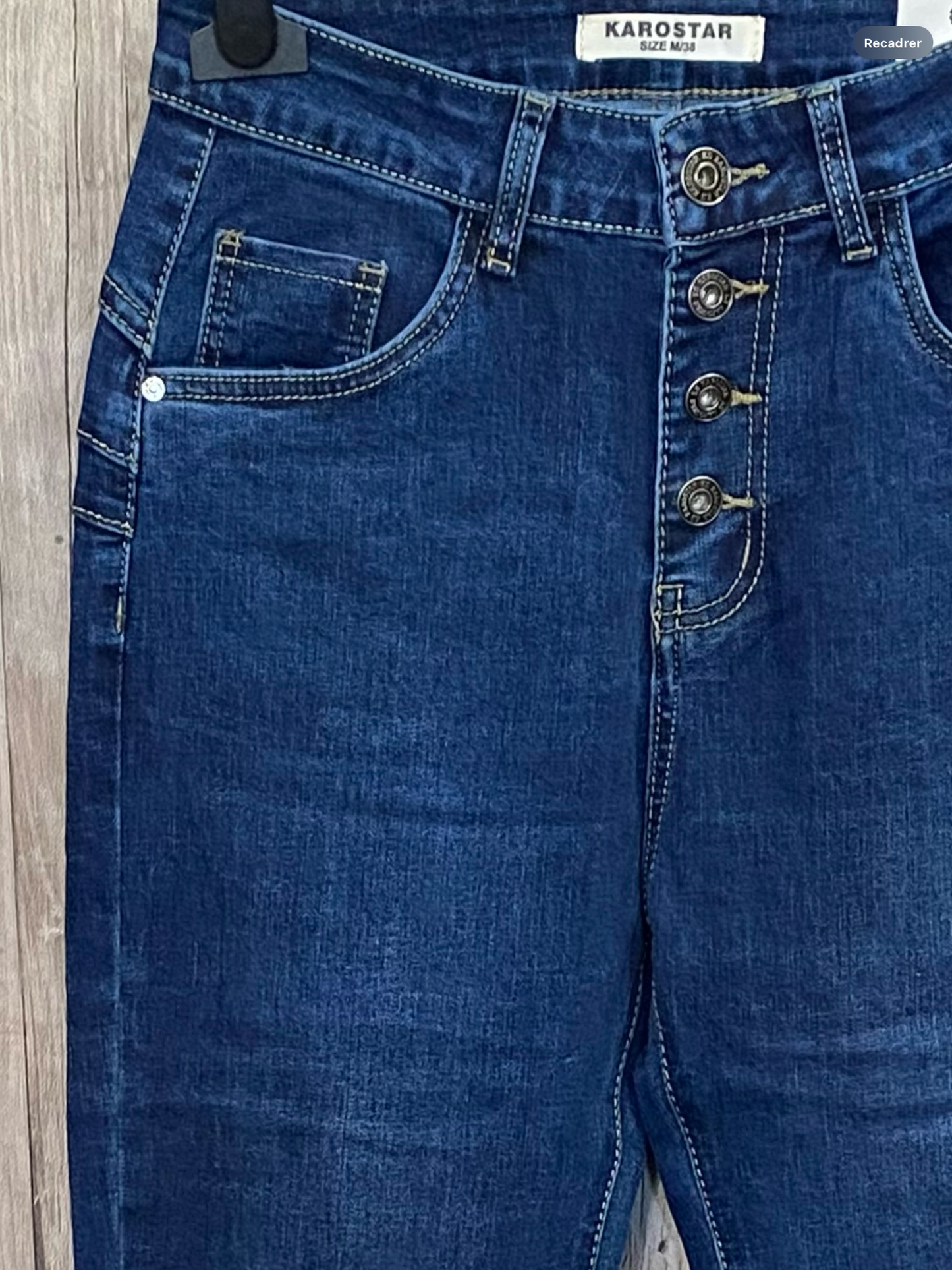 Karostar bleu brut coupe flair à bouton KN2612