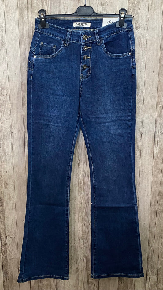 Karostar bleu brut coupe flair à bouton KN2612