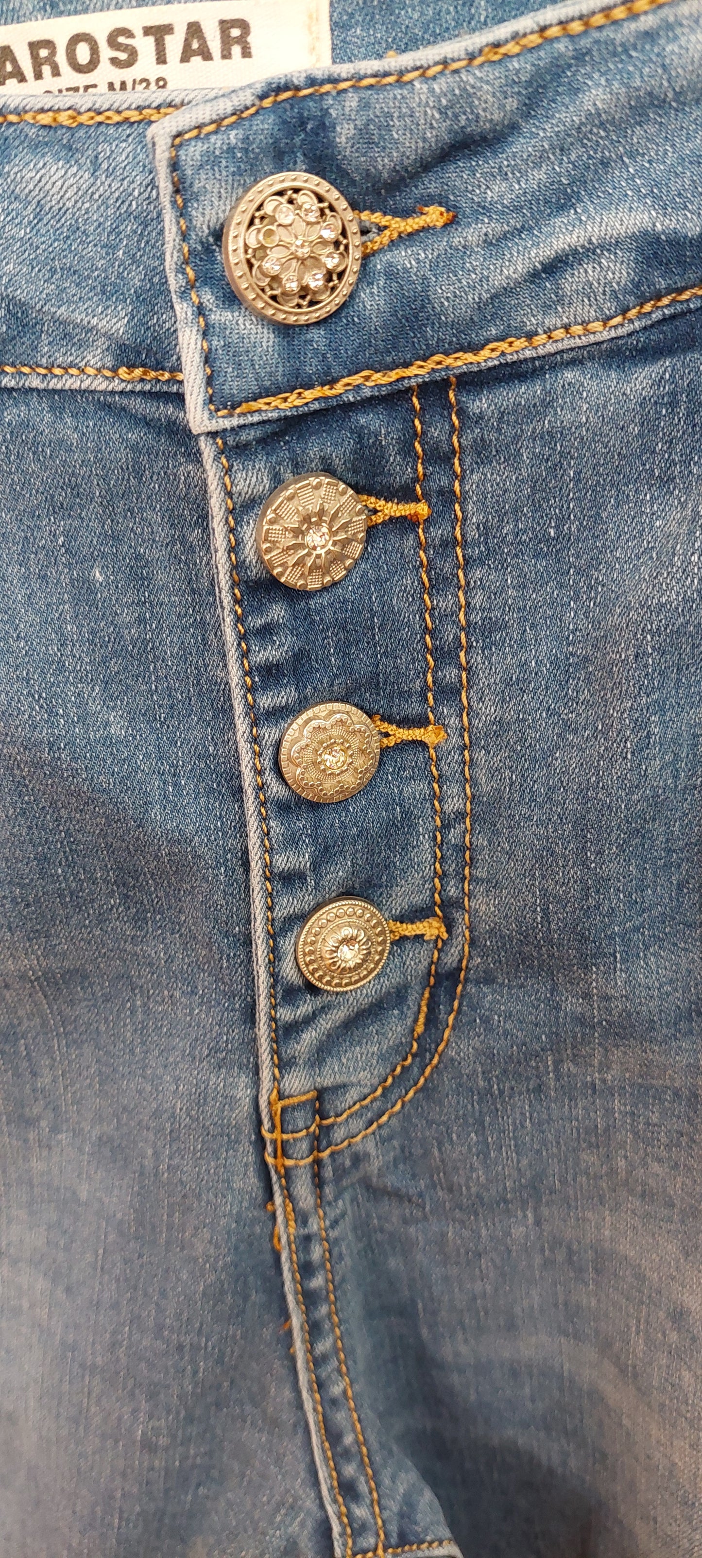 Karostar bleu jean clair K2557 boutons bijoux