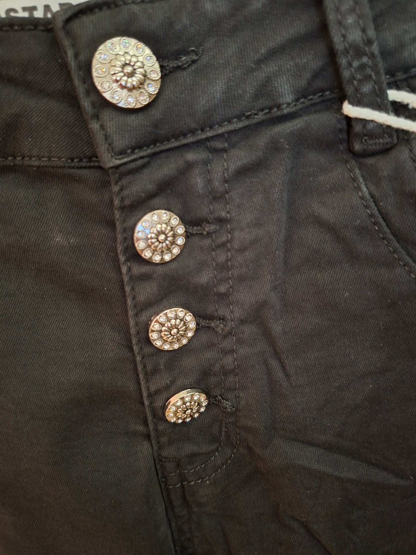 Karostar noir boutons bijoux K2780-1