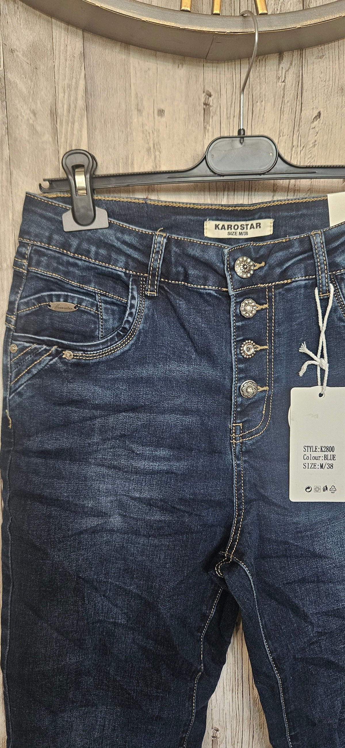 Karostar bleu boutons bijoux K2800