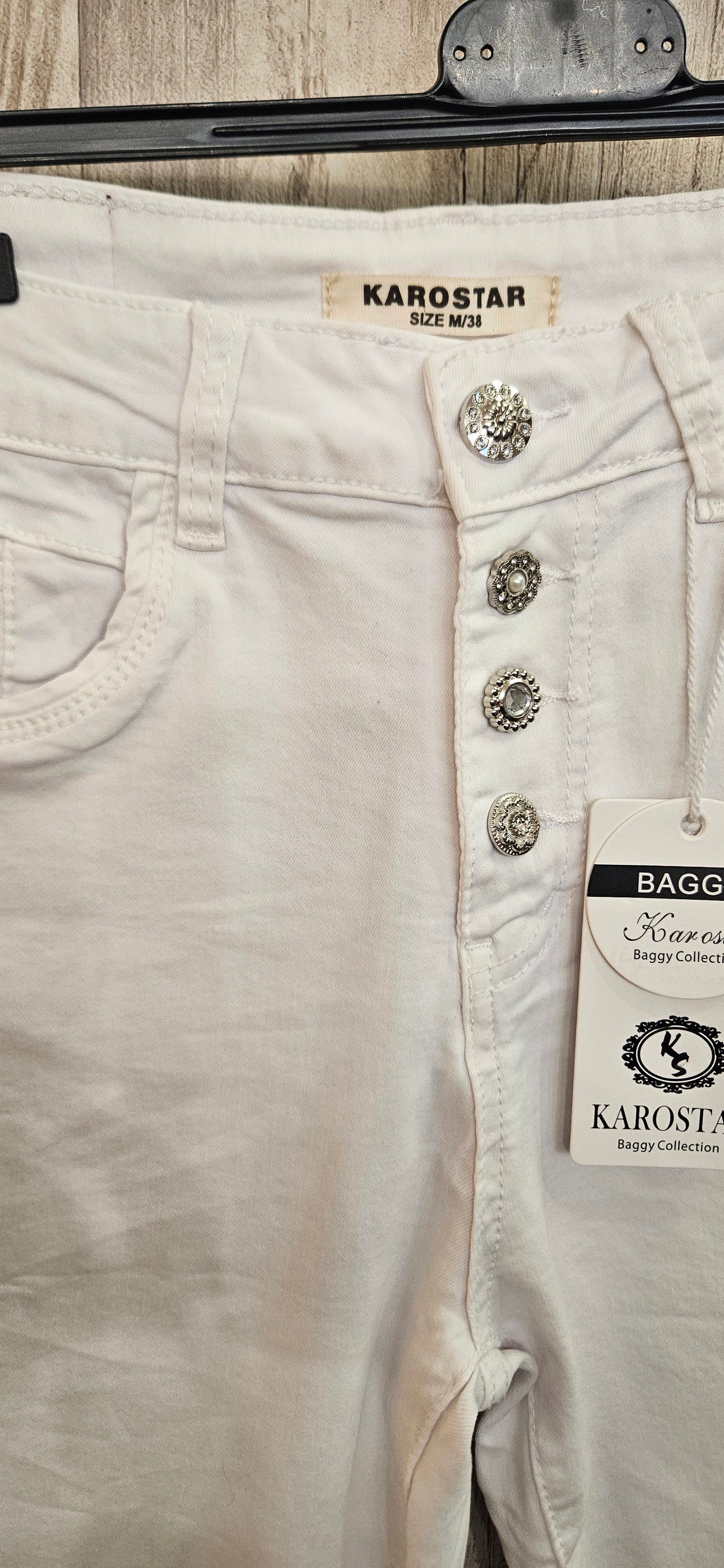 Karostar blanc bouton bijoux K2800-11