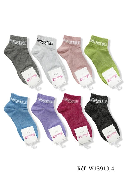 Chaussettes à paillettes et messages