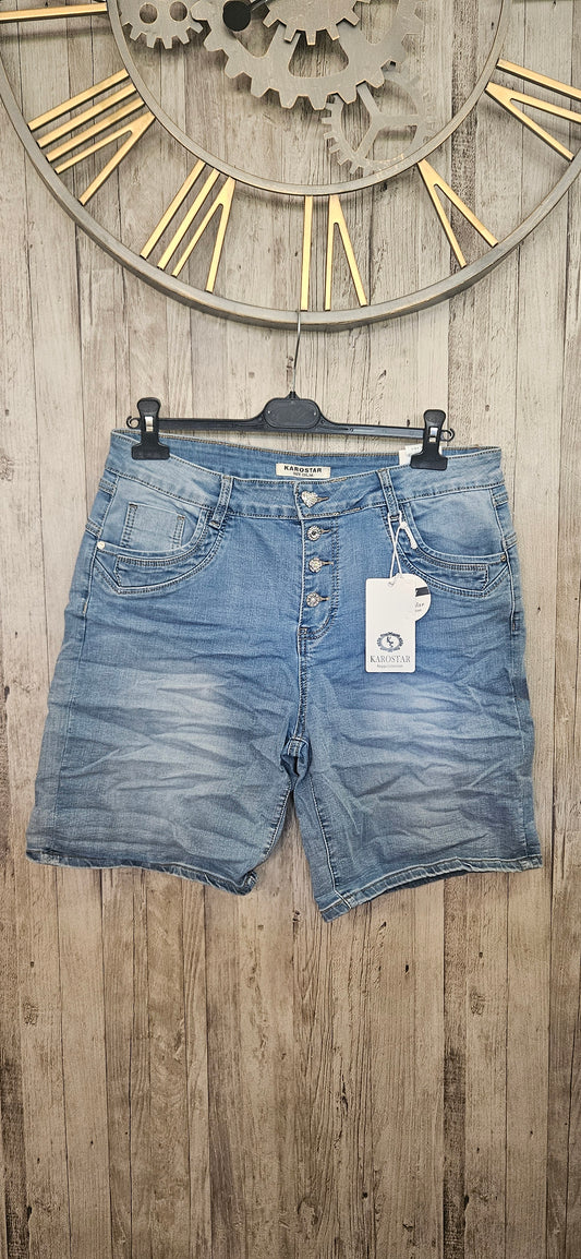 SHORT Karostar bleu bouton bijoux KSM2599