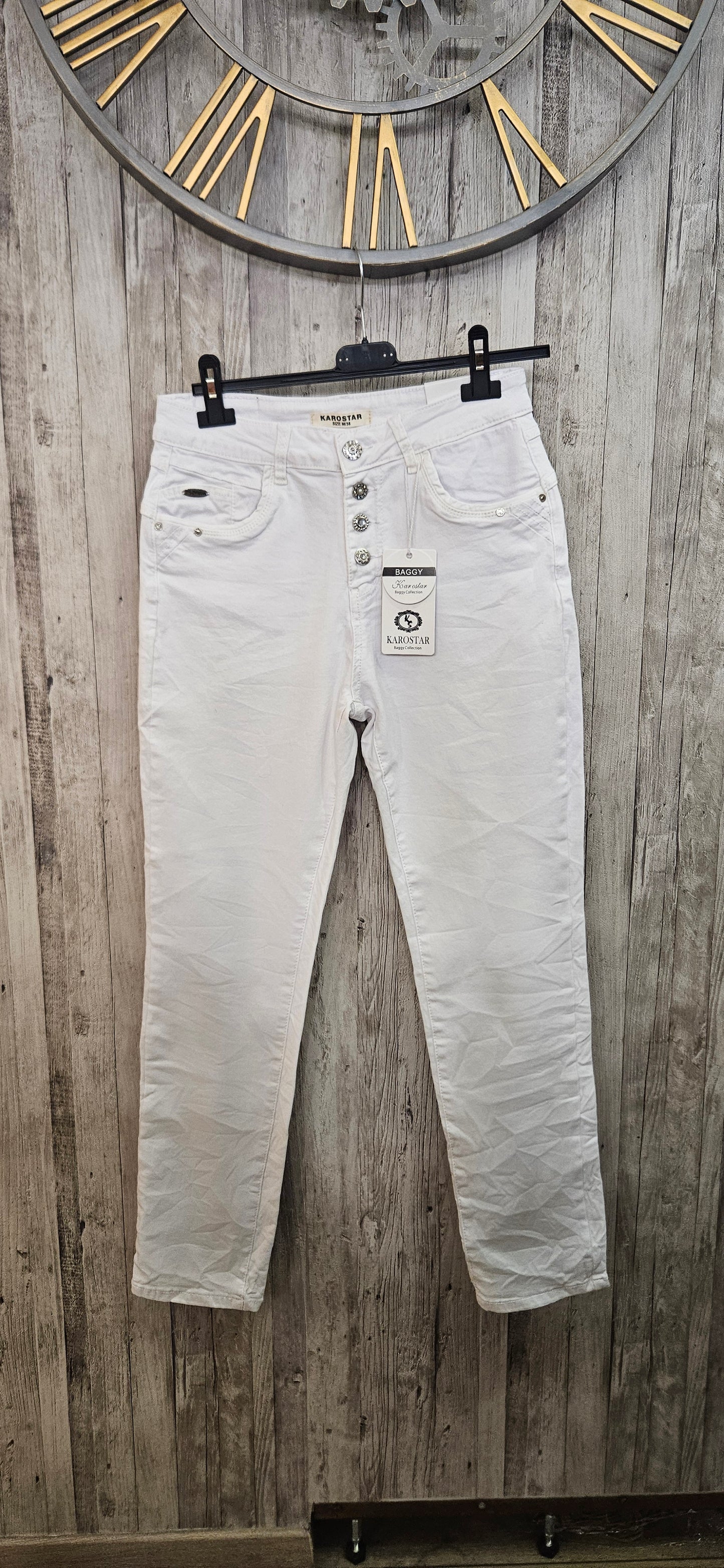 Karostar blanc bouton bijoux K2800-11