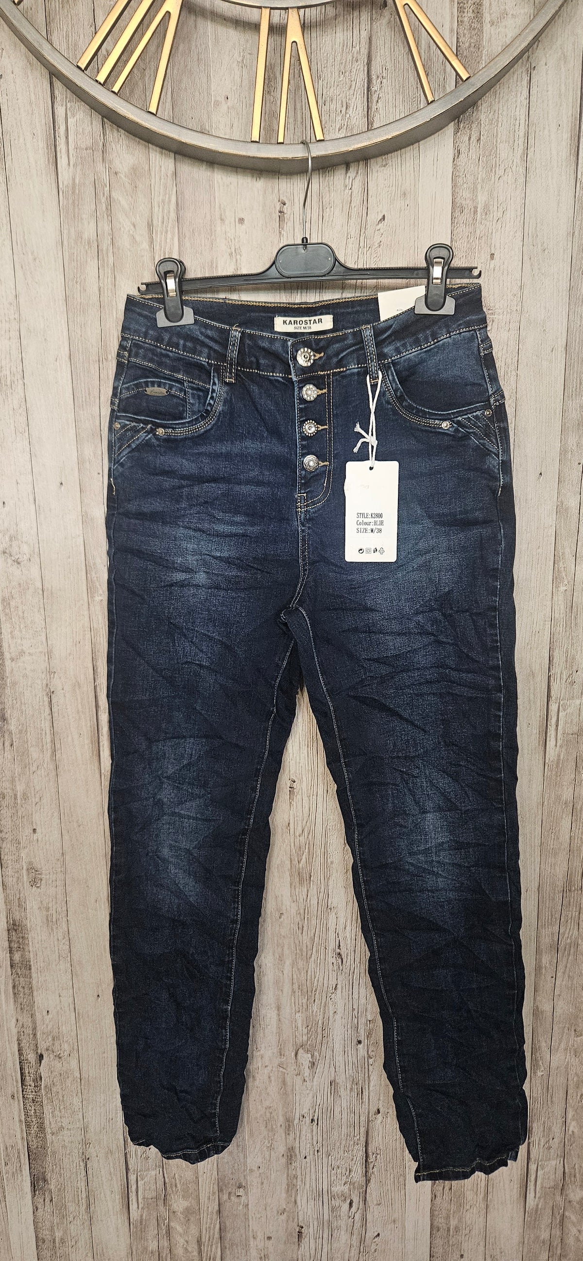 Karostar bleu boutons bijoux K2800